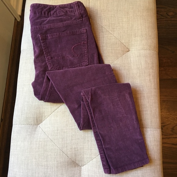 American Eagle Corduroy Jegging Jeans Purple Sz 0 - Picture 1 of 7